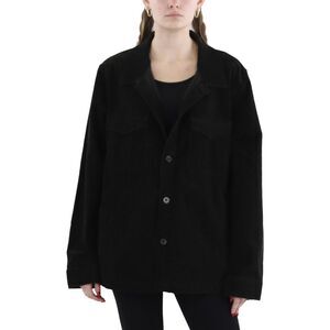 NN07  Womens Green Corduroy Ribbed Outerwear Shirt Jacket NWT
